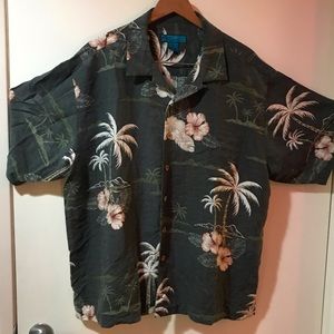 Hawaiian Aloha Shirt XXL Paradise Blue Brand